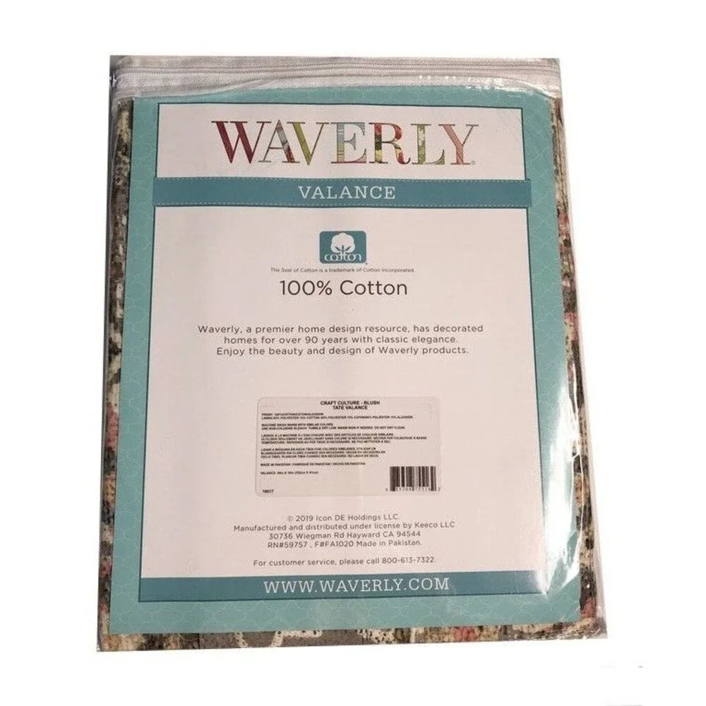 Waverly Craft Culture Blush Tate Valance 100% Cotton 60X16